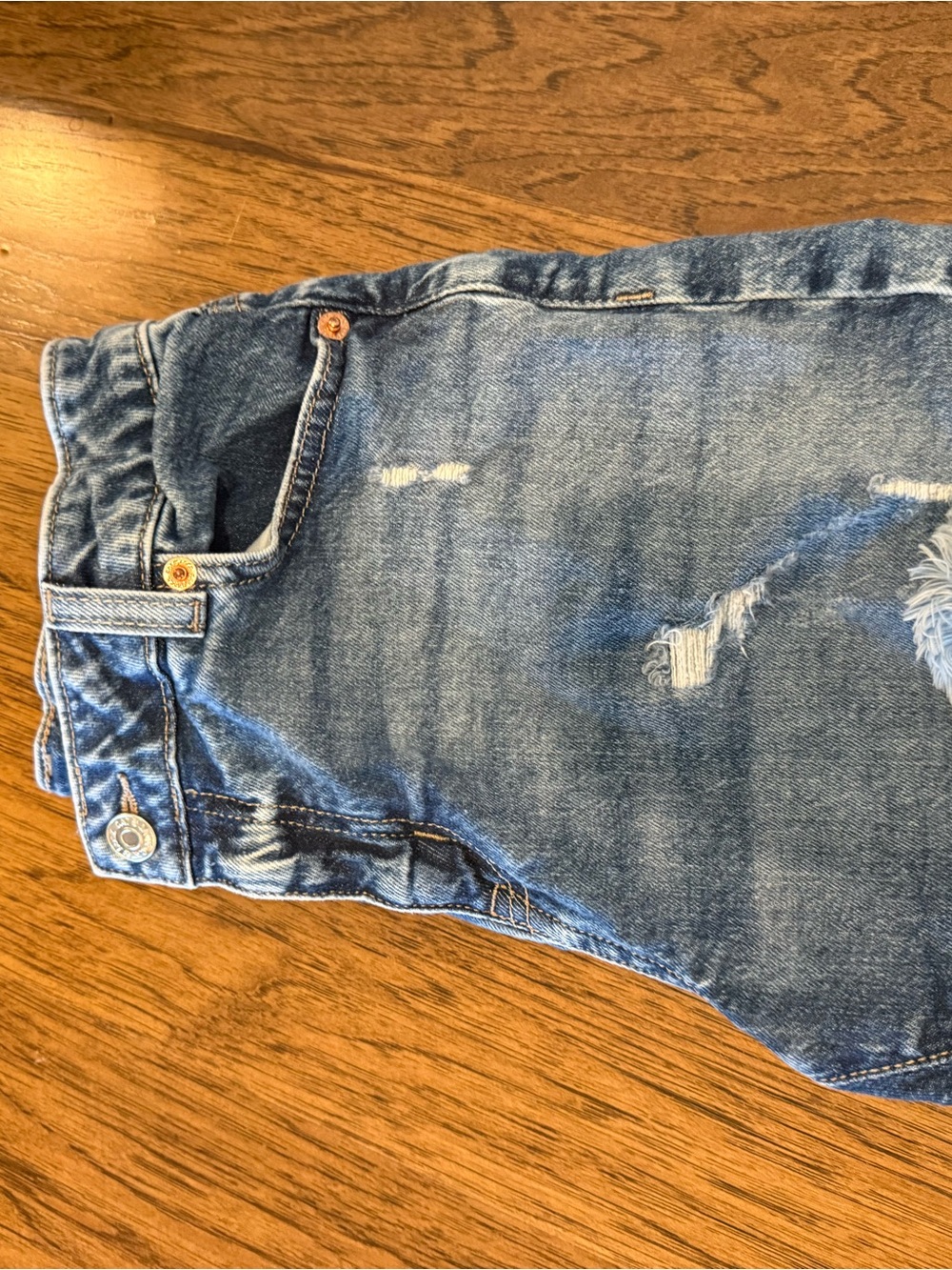Cat & Jack Men's Light Blue Slim Straight Distressed Jeans